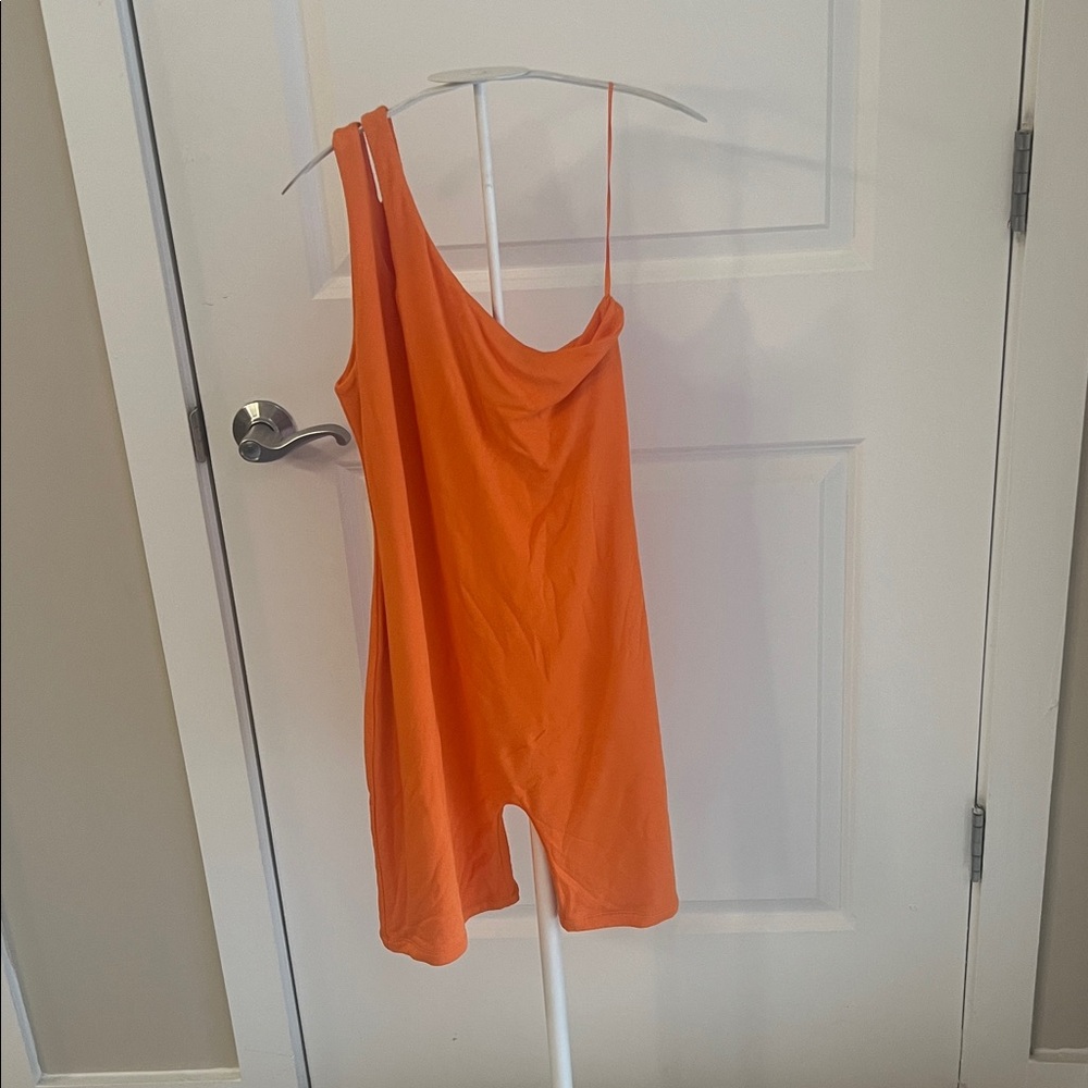 Naked Wardrobe Bold Orange Romper